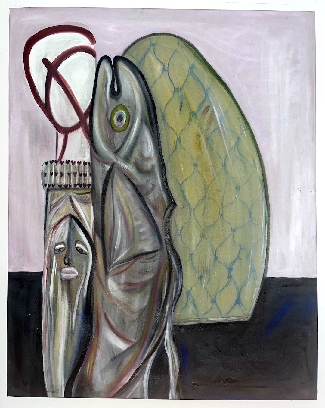 easter egg and fish, 2024 oil on canvas 108x86 cm - Cover image