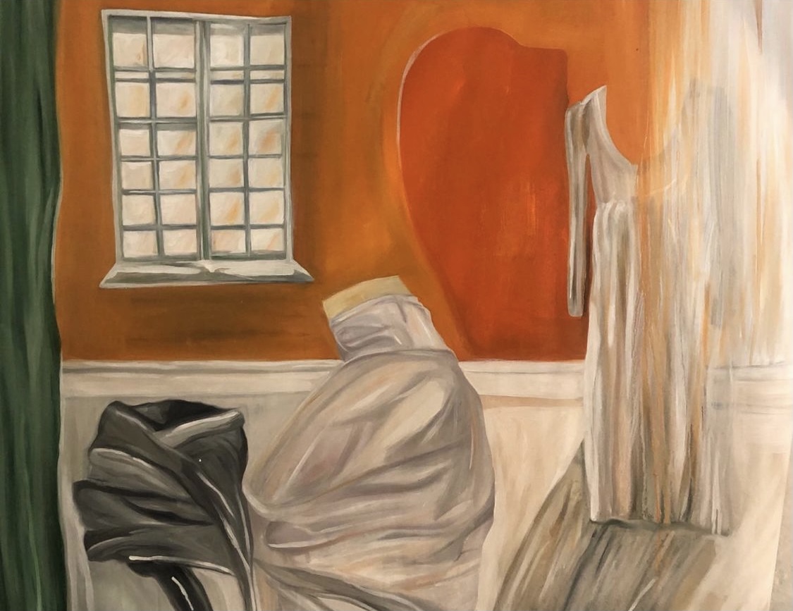 Room with clothes, 2021 Oil on canvas 106x132 cm - Cover image